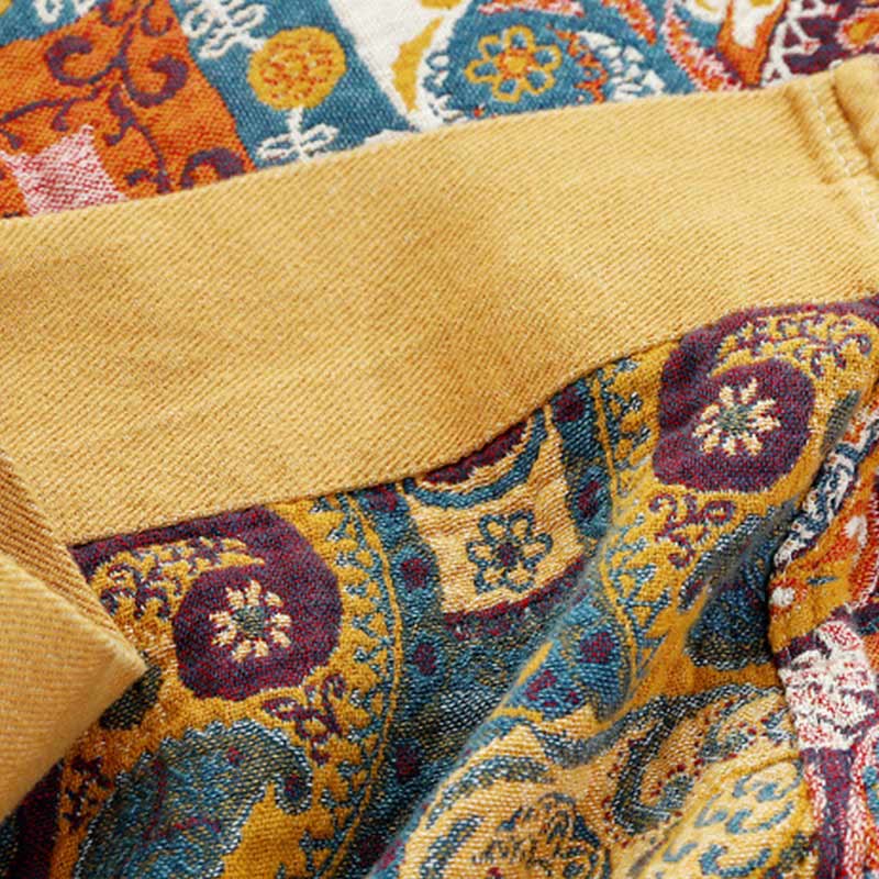 Boho Cotton Orange Reversible Sofa Blanket Blankets Ownkoti 7