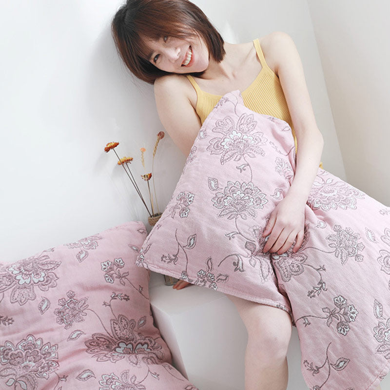 Boho Flower Cotton Double-Side Pillow Towel (2PCS) Pillowcases Ownkoti 8