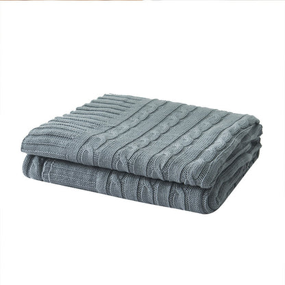 Solid Color Cotton Sofa Knit Blanket