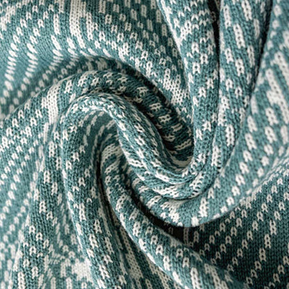Ownkoti Leaf Pattern Soft Knitted Sofa Blanket