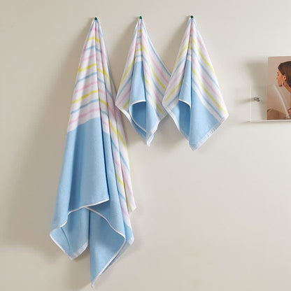 Pure Cotton Rainbow Print Towel Set(3PCS)