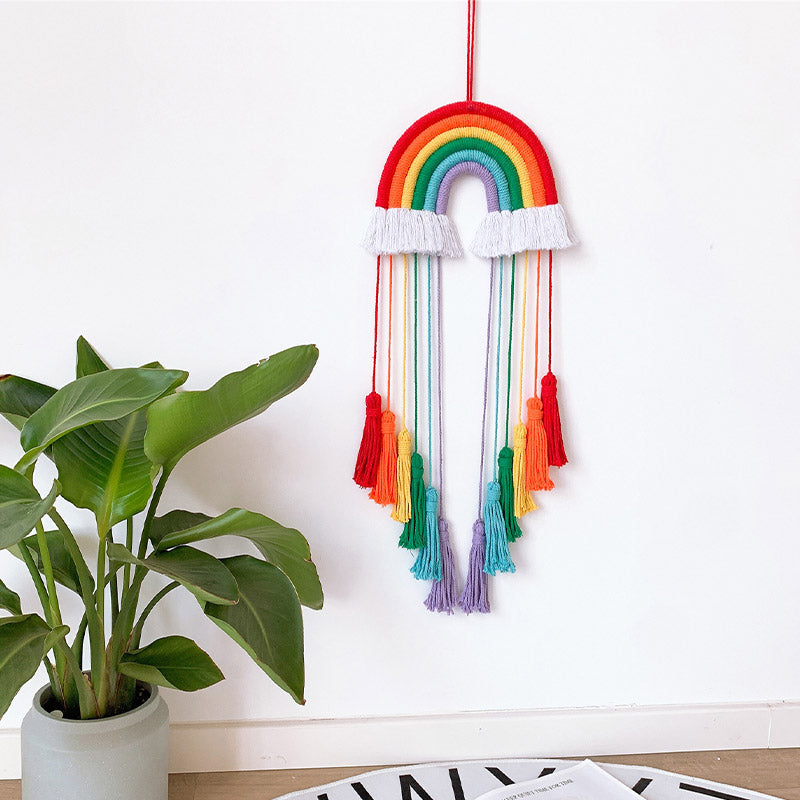 Handmade Macrame Tassel Rainbow Hanging