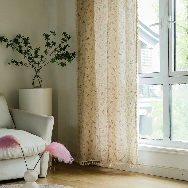 Countryside Style Floral Light Filtering Curtain Curtains Ownkoti 2