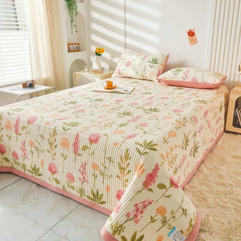 Rose &Leaf Soft Reversible Coverlet Blanket Coverlets Ownkoti 1