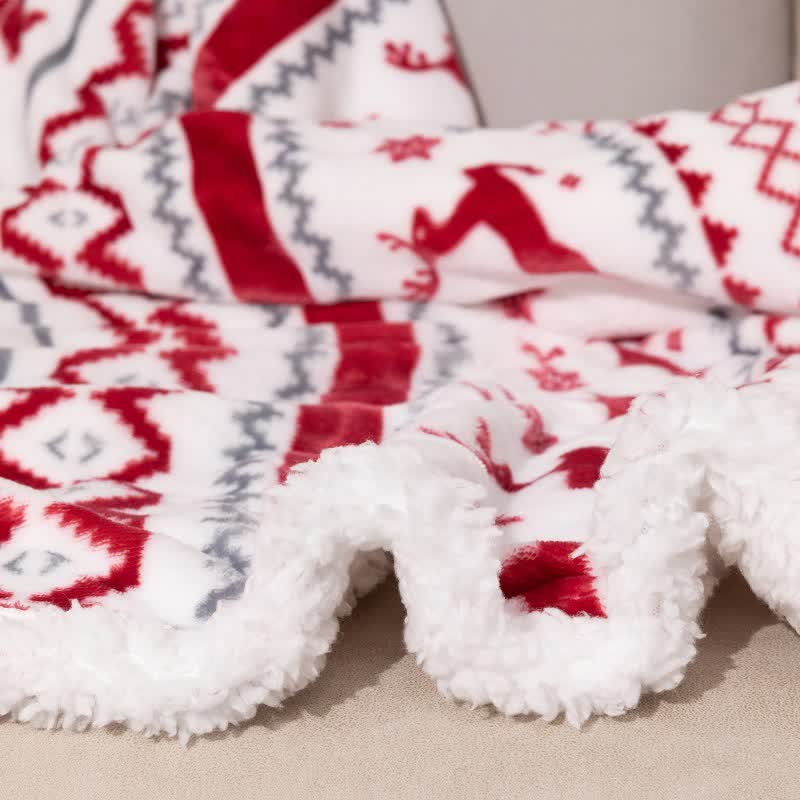 Double-sided Fleece Christmas Decorative Throw Blanket