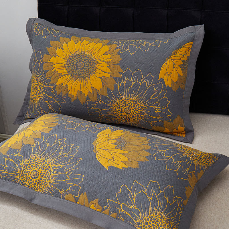 Sun Flower Flax Reversible Coverlet Blanket