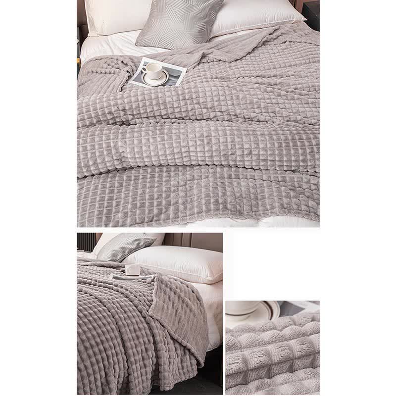 Solid Color Grid Soft Throw Blanket Blankets Ownkoti 20