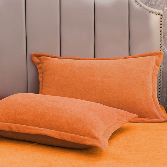 Solid Color Velvety Decorative  Pillowcases(2PCS)