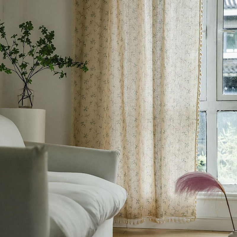 Countryside Style Floral Light Filtering Curtain Curtains Ownkoti 5