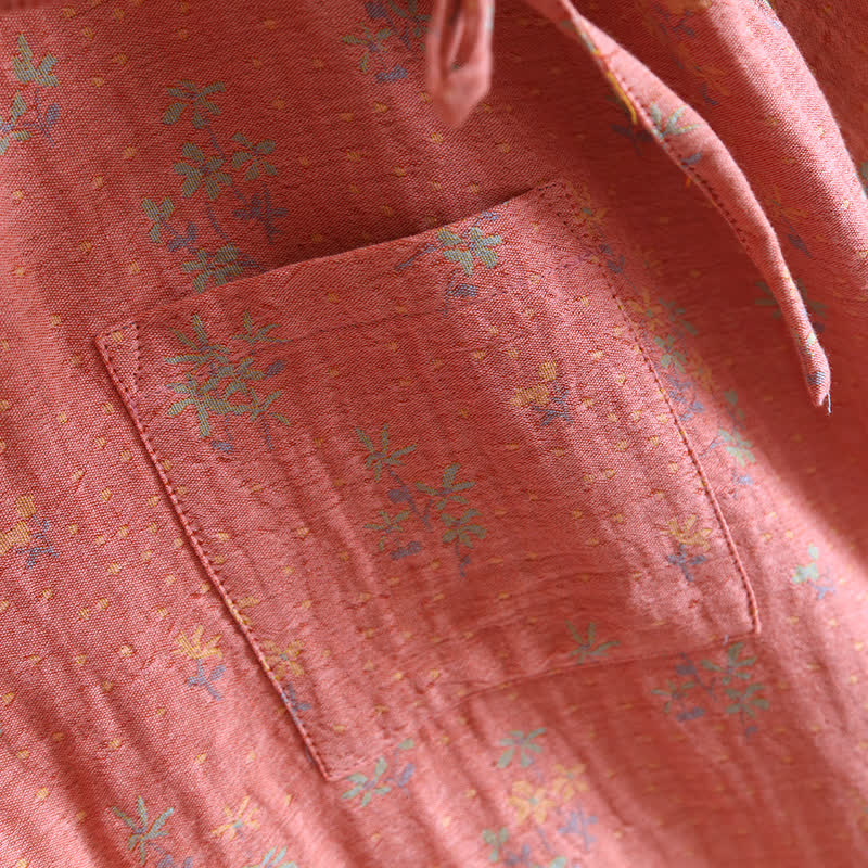 Floral Cotton Comfy Loose Bathrobe Pajama