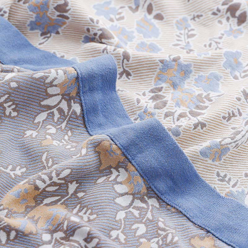 Floral Jacquard Soft Reversible Quilt