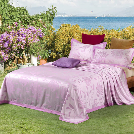 Flower & Branch Coverlet Blanket with Pillowcases (3PCS) Coverlets Ownkoti Purple King