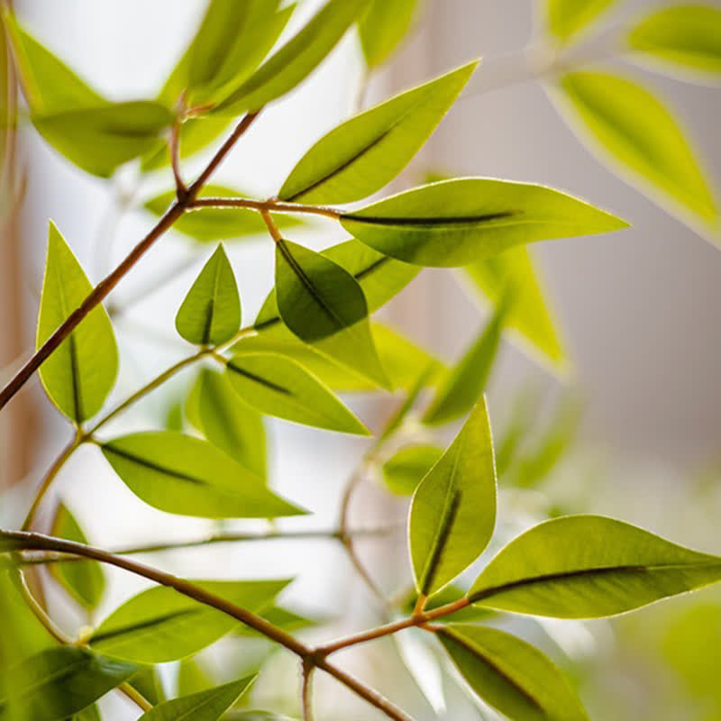 Artificial Green Leaves Nandina Stem