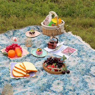 Ownkoti Oil Painting Style Flower Picnic Blanket – ownkoti