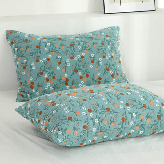 Rural Flower Pattern Pillowcases Pillow Shams (2PCS)