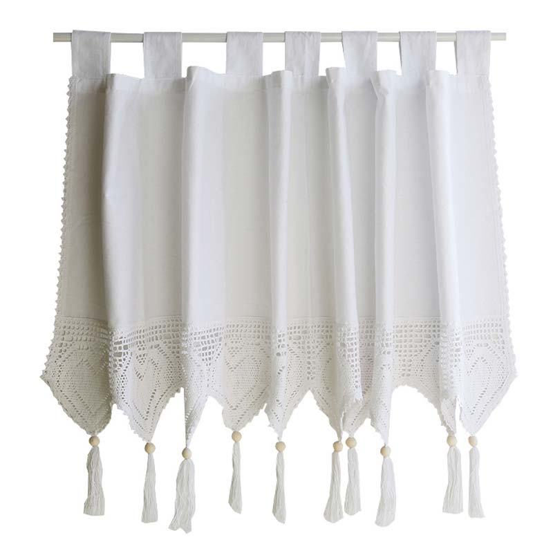 White Cotton Cabinet Curtain Short Curtain