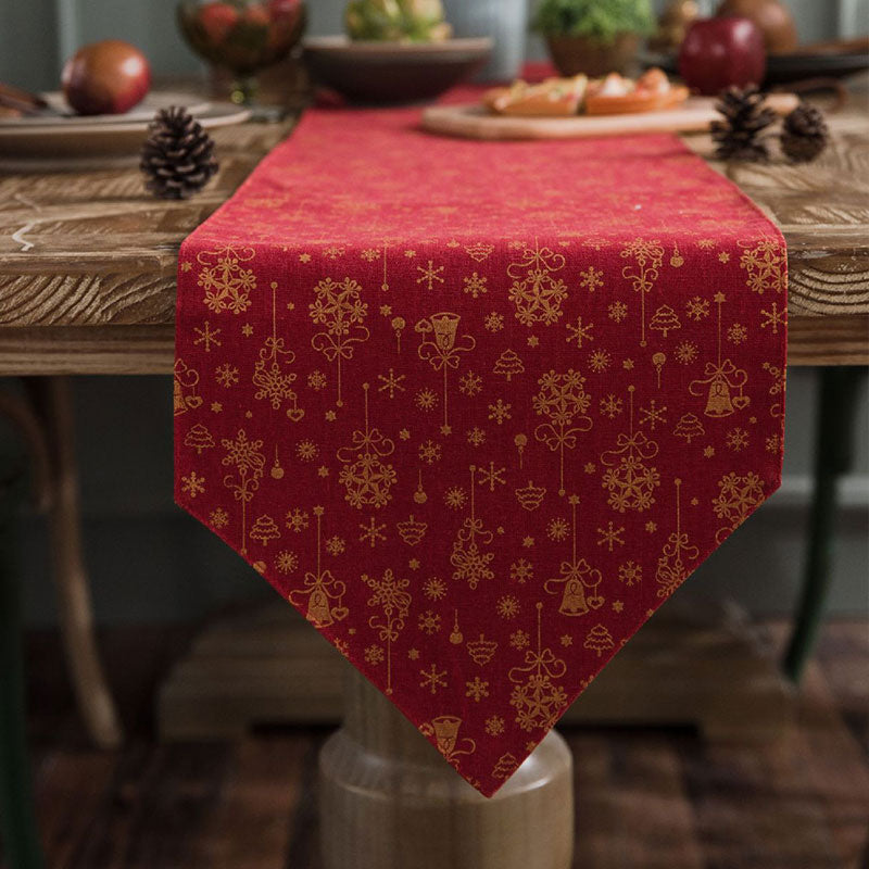 Bronzing Gold Red Table Runner Table Decoration