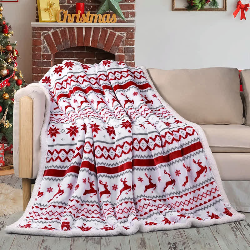 Double-sided Fleece Christmas Decorative Throw Blanket