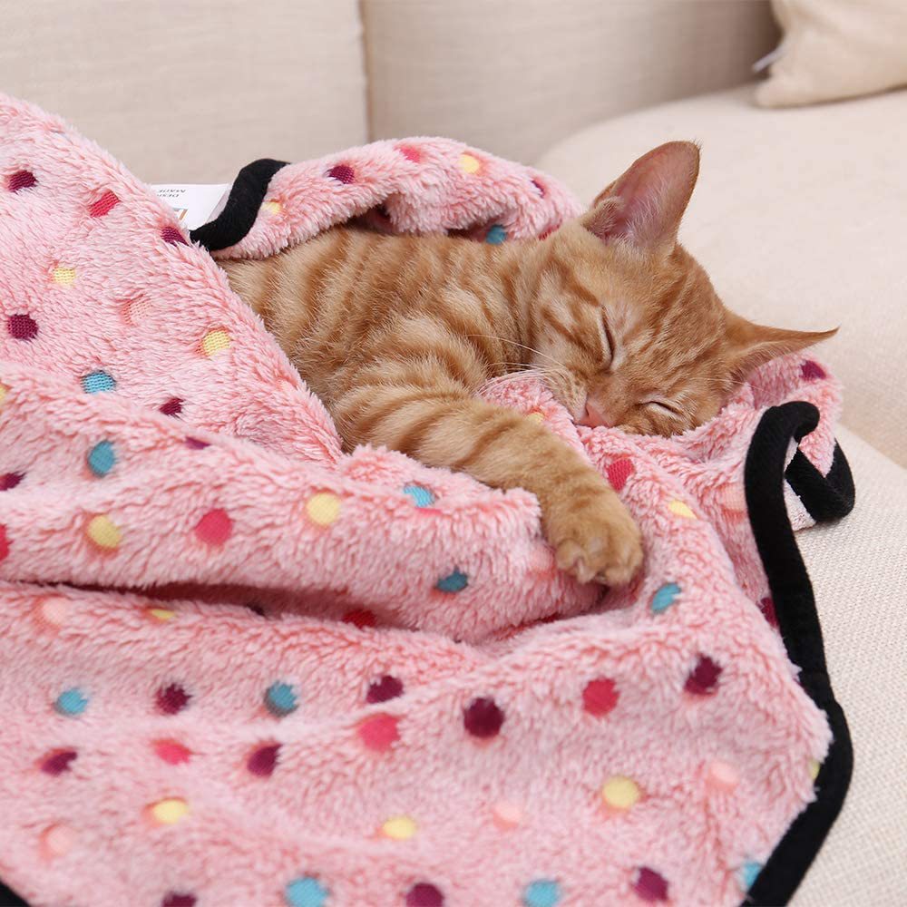 Polka Dots Fleece Pet Blanket Pad