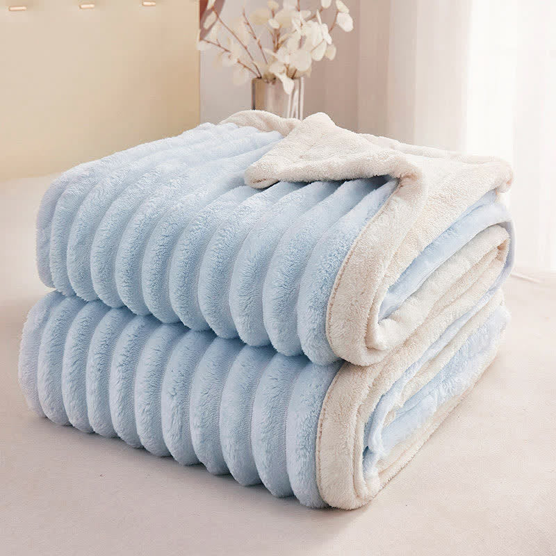 Pale blue fleece online throw