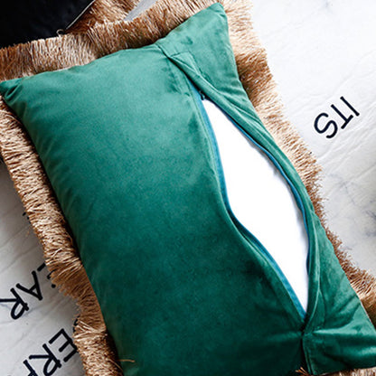 Suede Leopard Tassel Pillowcase & Pillow Core