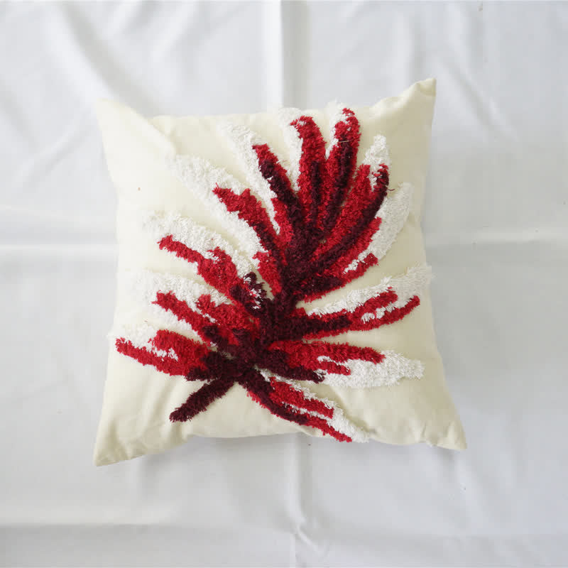 Embroidery Leaf Breathable Cotton Pillowcase Pillowcases Ownkoti Pattern 1 45cm x 45cm