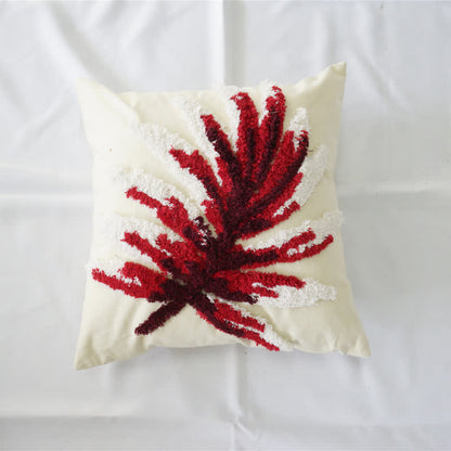 Embroidery Leaf Breathable Cotton Pillowcase Pillowcases Ownkoti Pattern 1 45cm x 45cm