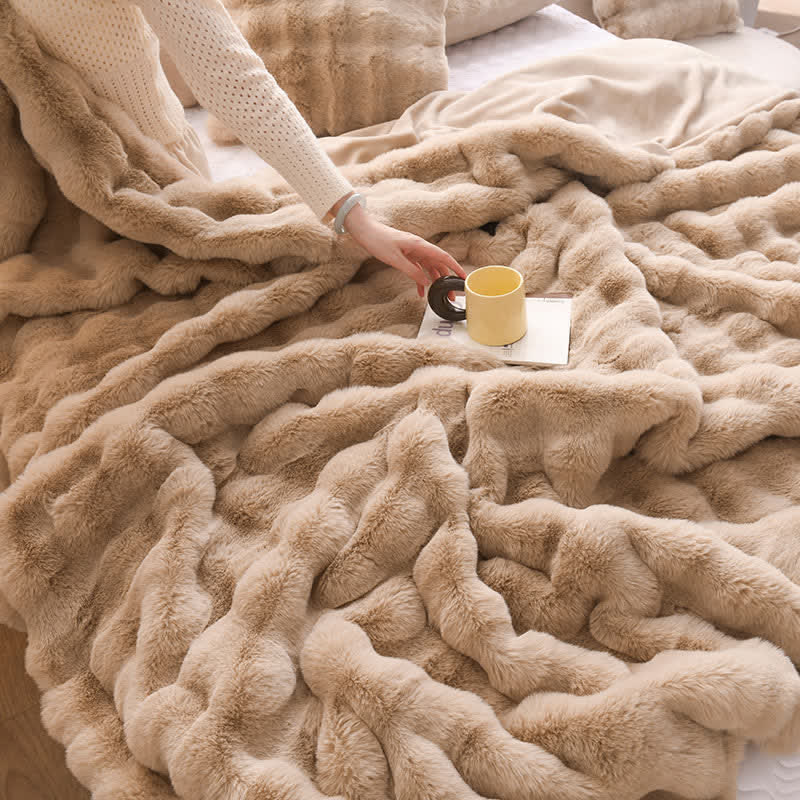 Simple Rabbit Velvet Thick Throw Blanket
