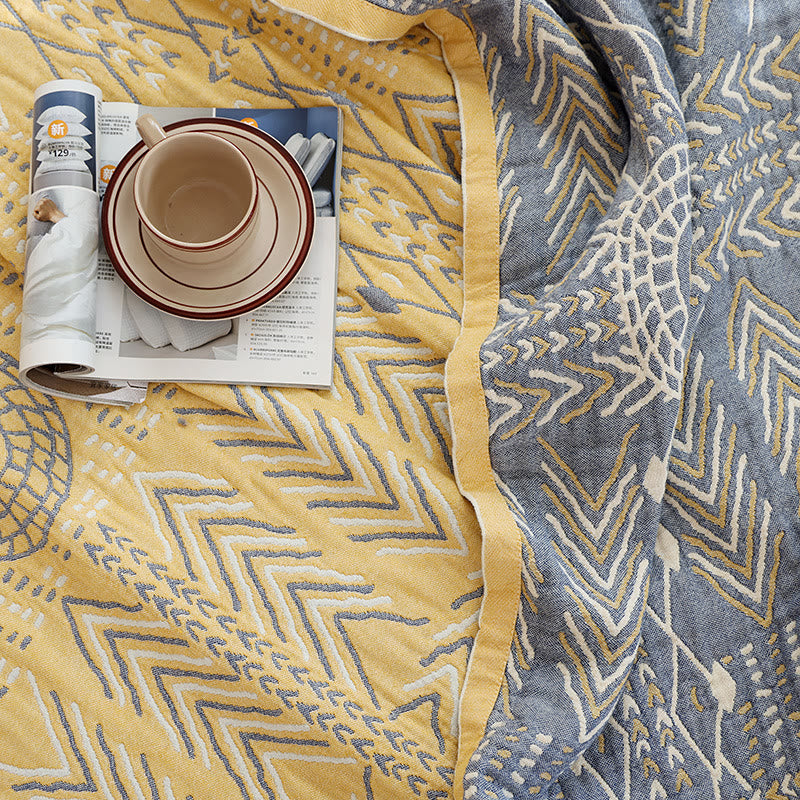 Geometric Pattern Soft Cotton Reversible Quilt Quilts Ownkoti 7