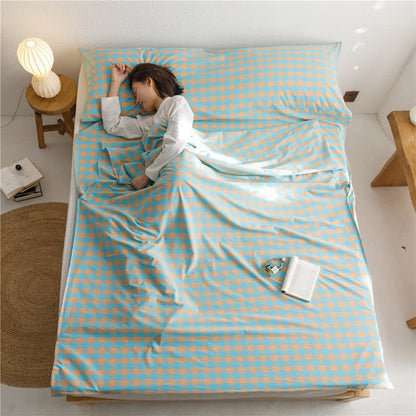 Grid Pattern Breathable Cotton Sleeping Bag Sleeping Bag Ownkoti 39