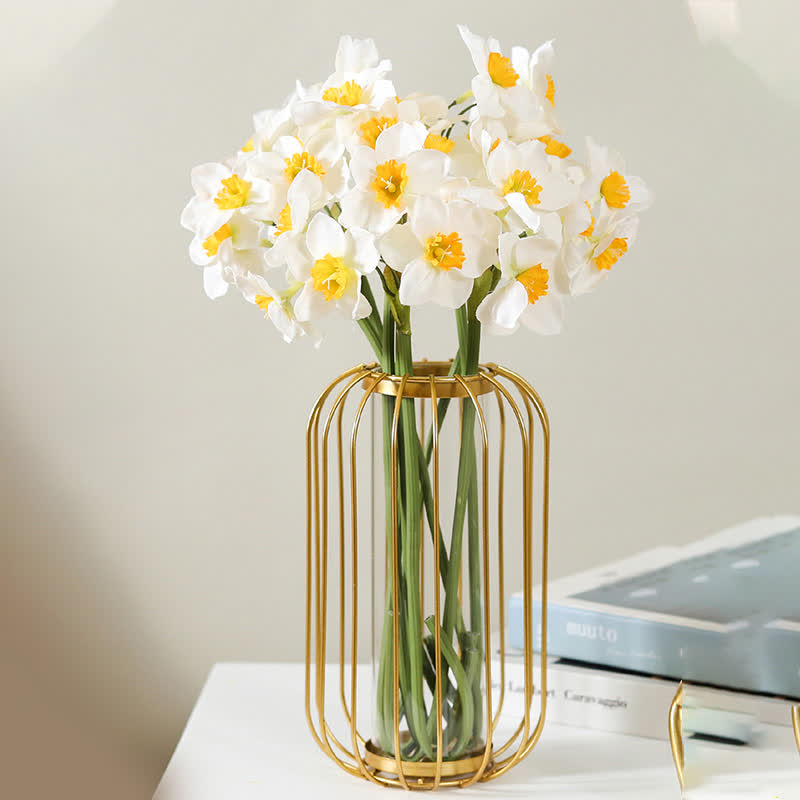 Artificial Daffodils Flowers Silk Narcissus Bouquet