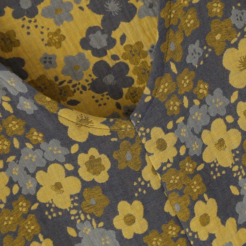 Yellow Plum Flower V-neck Button Loungewear – ownkoti