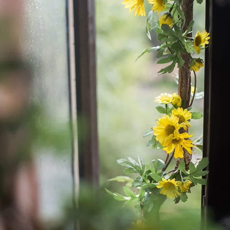 Artificial Flower Hanging Vine Daisy Leaves Decor Ownkoti 6