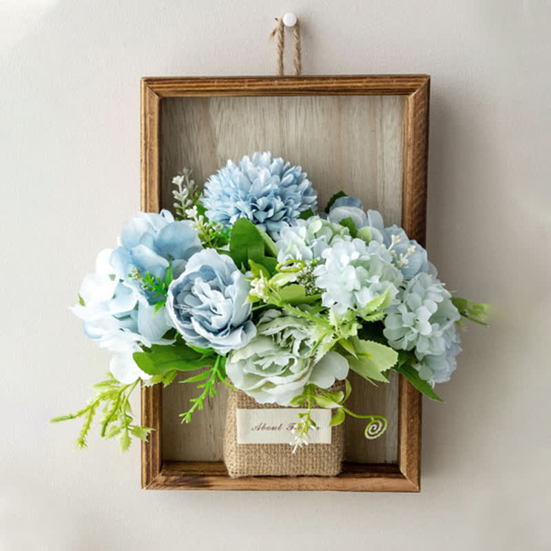 Faux Flowers Wall Frame Decoration