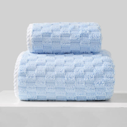 Solid Color Breathable Fleece Bath Towel(2PCS)