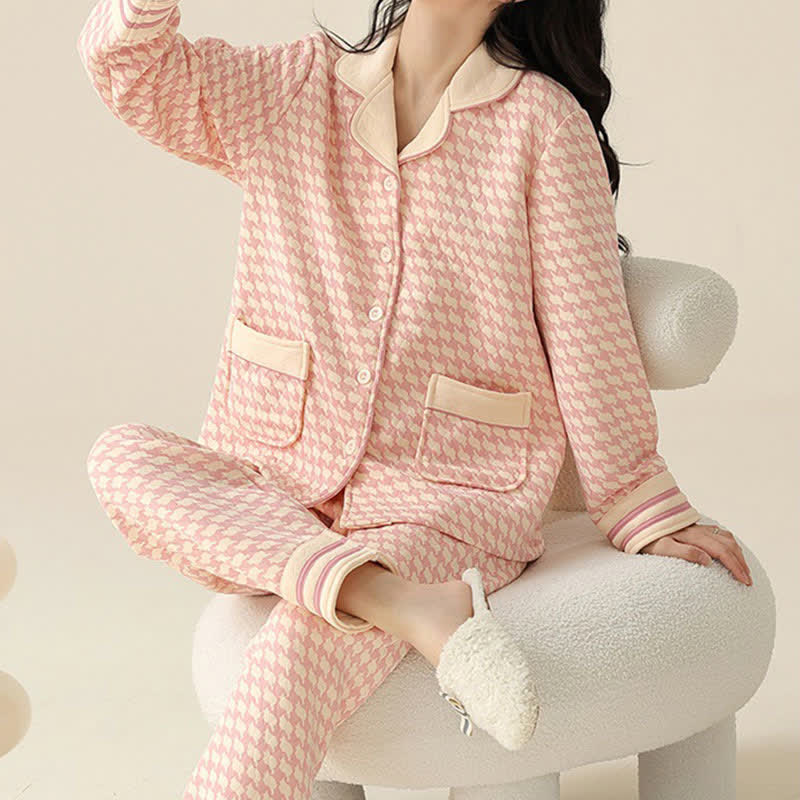 Chic Button-down Cotton Pajama Set