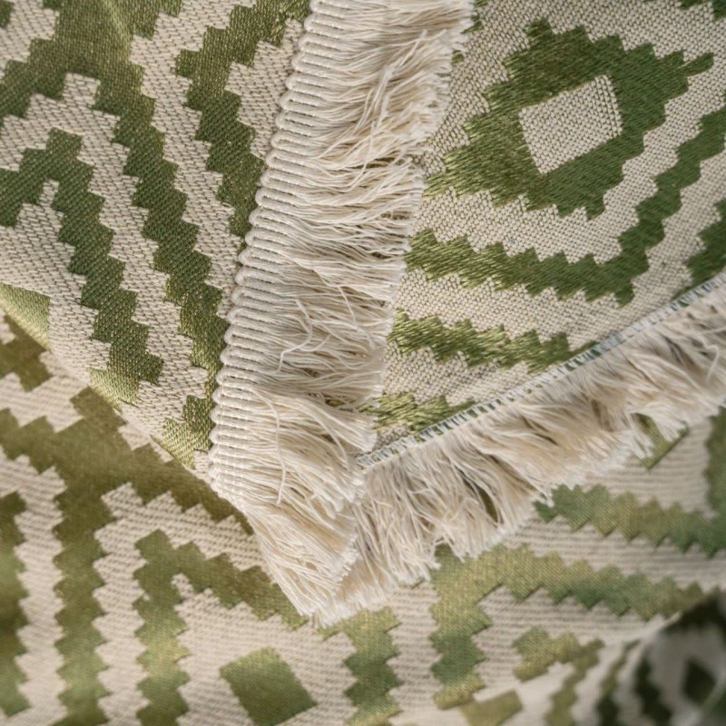 Rhombus Patchwork Pattern Tassel Sofa Protector