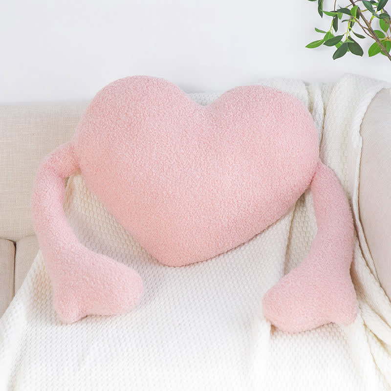 Solid Color Heart Shape Decorative Pillow