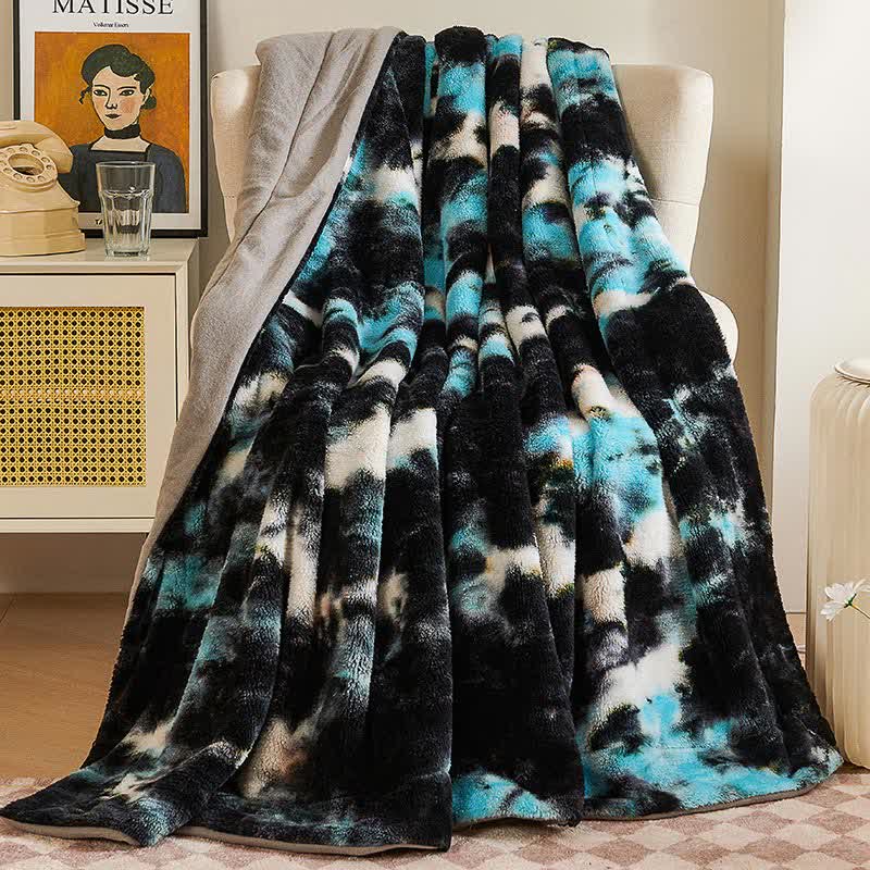 Colorful Tie-dye Warm Fluffy Blanket