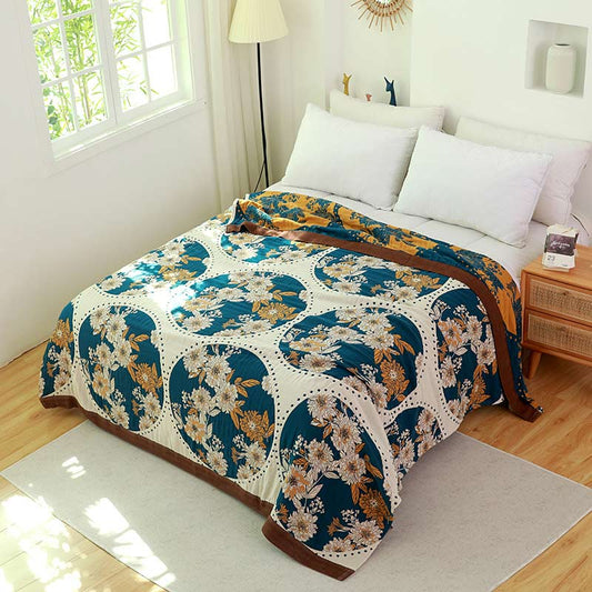 Breathable Flower Cotton Reversible Soft Quilt Quilts Ownkoti As Picture King