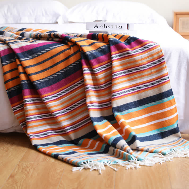 How to Make a Colorful Tassel Blanket - At Charlotte's House
