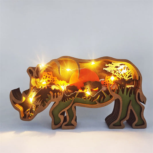 Ownkoti Creative Animal Carving Home Decoration - Rhinoceros