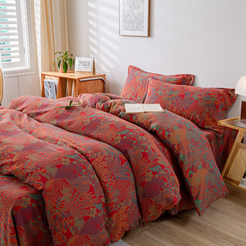 Rainforest Style Duvet Cover Bedsheet & Pillowcases (4PCS) Bedding Set Ownkoti 3