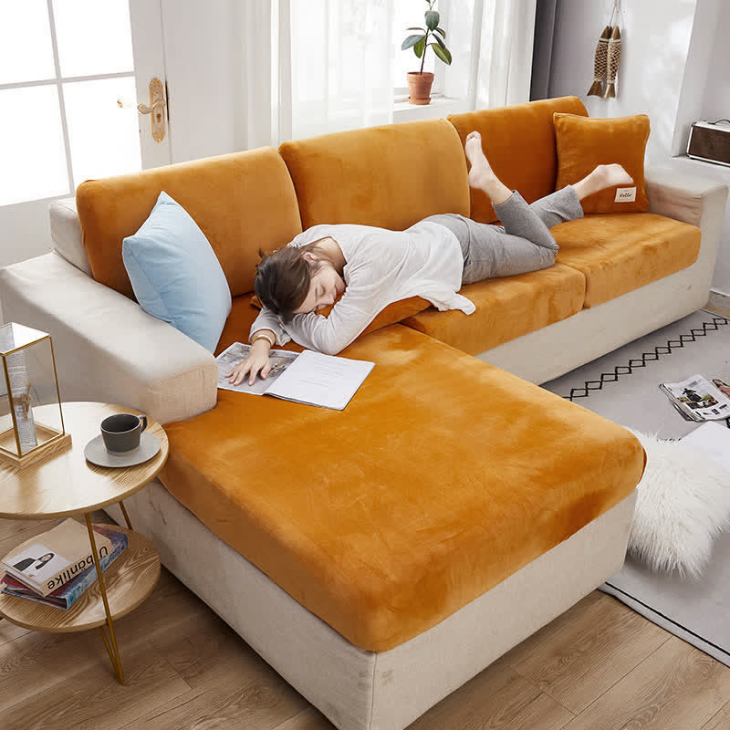 Ownkoti Suede Stretchable Sectional Couch Cover