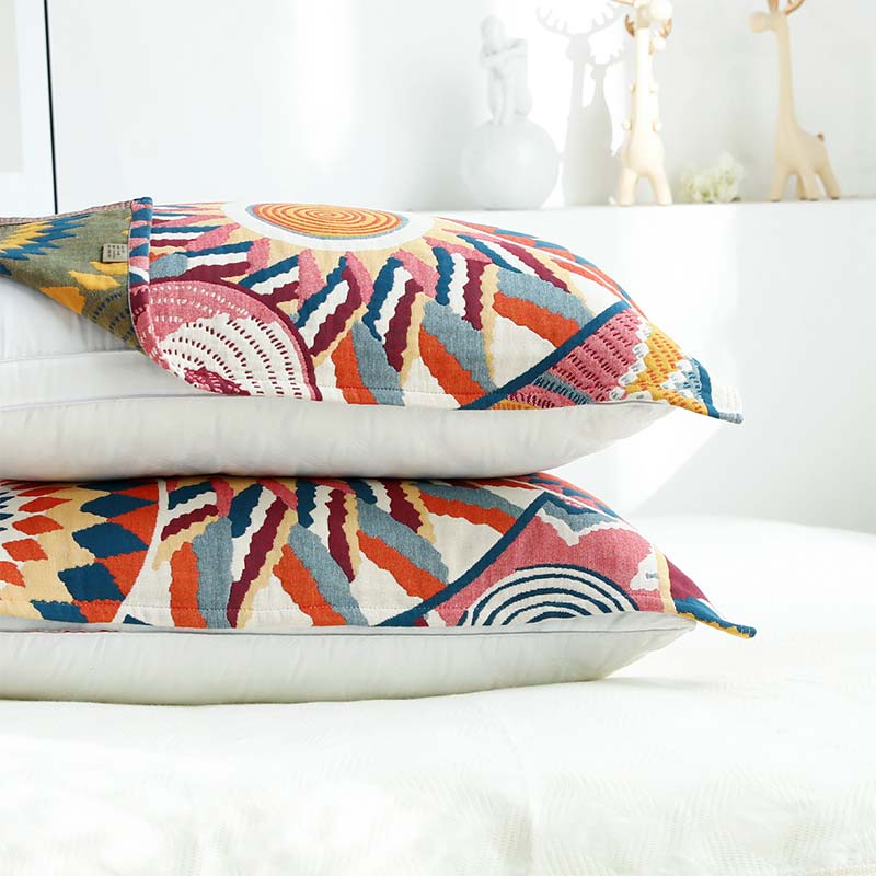 Sun Print Cotton Reversible Pillow Towel (2PCS)