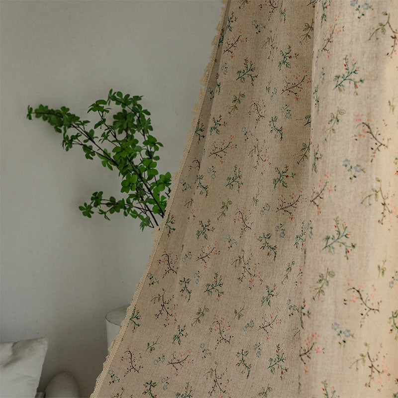 Countryside Style Floral Light Filtering Curtain Curtains Ownkoti 3