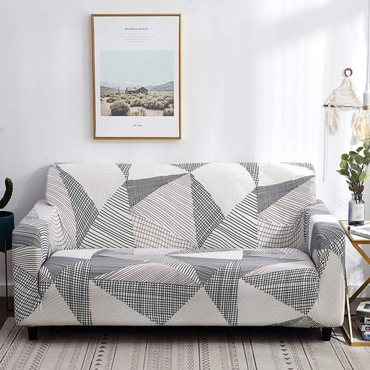 Geometry Print Elastic Stretchable Sofa Cover Sofa Cover Ownkoti As Picture 4-Seater 92" - 118" (235cm - 300 cm)