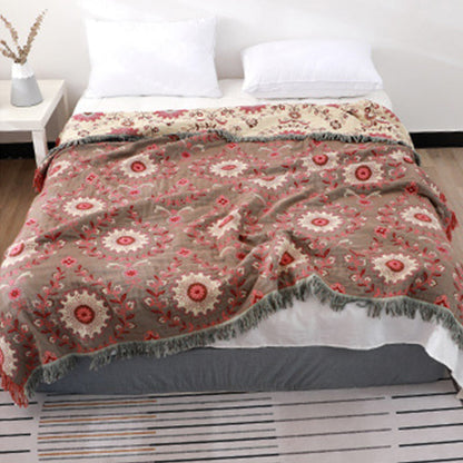 Retro Sofa Cover Cotton Reversible Blanket