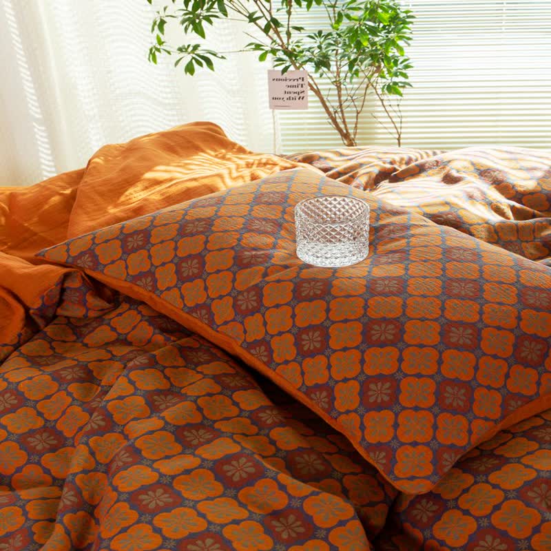 Double Layers Cotton Gauze Bedding Sets (4PCS)