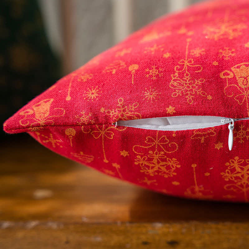 Ownkoti Christmas Theme Classic Plaid Cotton Pillowcase